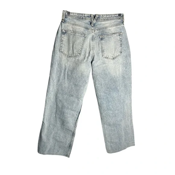 We The Free Relaxed Straight Wide Leg Button Fly Crop Jeans Sz 30 - Picture 2 of 12